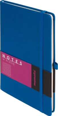 Produktbild von Memofix A5-Notizbuch mit Karomuster, blau