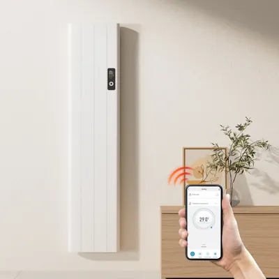 Produktbild von EMKE® Elektroheizung 1000W LCD Display Weiß Elektro Konvektor 1600x362x60mm WiFi + Alexa/Google Home, Wandmontage Elektroheizkörper für 9m² Raum