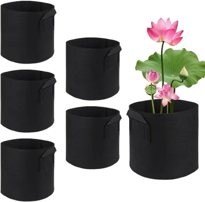 Productafbeelding van Vijverplanter Set - Plantenbakken Vijver - Waterplanten Kweken - Gezonde Wortelontwikkeling - 6 stuks - Grijs