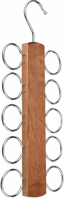 Imagen del producto de Perchas de madera para bufandas, organizadores de bufandas para armarios y almacenamiento, sujetadores de corbatas, soportes para bufandas, perchas que ahorran espacio