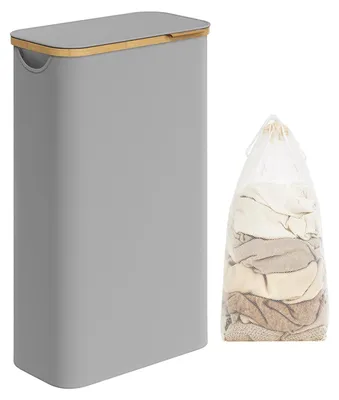 Produktbild von 60L Wäschekorb mit grauem Deckel