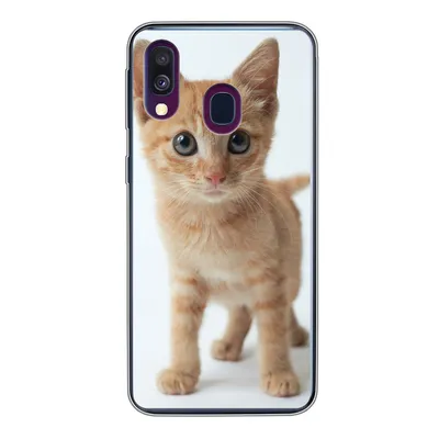 Produktbild von MuchoWow® Handyhülle Schutzhülle Hülle für Samsung Galaxy A40 Katze - Rot - Kätzchen - Mädchen - Kinder - Jungen - Kind Silikon Softcase Handy Hülle - Handy-Tasche