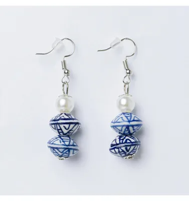 Immagine prodotto di Heinen Delfts Blauw – Orecchini "Jonkvrouw" – Vetroceramica "Delfts Blauw"