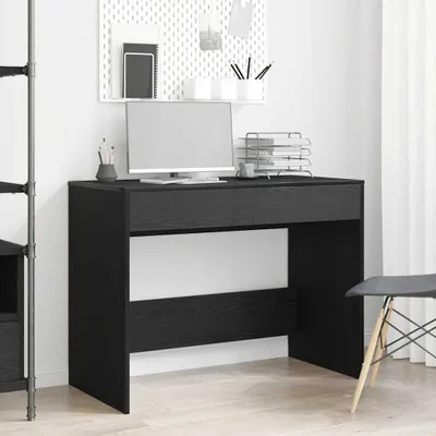 Zdjęcie produktu dla Biurko, Czarny Dąb, 101X50X76,5 Cm, Materiał Drewnopochodny Lumarko!