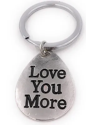 Produktbild von Onwomania Schlüsselanhänger Love You More Liebe Bekenntnis silber Anhänger Keychain