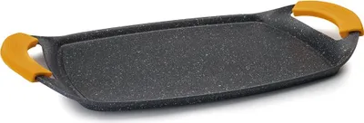 Produktbild von Ibili-Basic Grillpfanne, Aluminium, 36x23x3,2 cm, schwarz/gelb