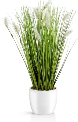 Obrázek produktu pro Keramická dekorace s motivem trávy v bílé barvě – 42 cm – keramika