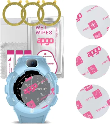 Produktbild von apgo 3 Stück Schutzglas, klar, kompatibel mit Forever Kids Care Me KW-400 Smartwatch, Hybrid 8H, Ersatz für Hartglas, Displayschutzglas, Bildschirmschutz, Displayschutz, kratzfest