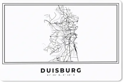 Produktbild von MuchoWow® Schreibtischunterlage Schwarz und weiß - Deutschland - Karte - Stadtplan - Duisburg 60x40 cm - XXL Mauspad - Großes Mauspad