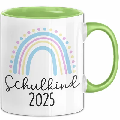 Produktbild von Trendation - Einschulung Mädchen 2022 Geschenk Tasse Schulstart 1. Schultag Schuleinführung Schulanfang Geschenkidee 2022 Schulkind Ich Glitzer Jetzt In Der Schule (Grün)