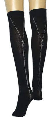 Produktbild von strumpfhose mit Reißverschluss Damen schwarz Einheitsgröße