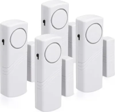 Produktbild von Fenstersensor 4er Pack, Drahtloses Sicherheitssystem Mit Lautem Alarm Für Türen & Fenster