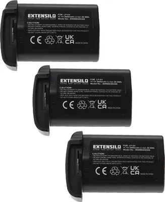 Produktbild von EXTENSILO 3x Akku kompatibel mit Canon EOS 1D X, 1Ds Mark III, 1D Mark III, 1D Mark IV, 1D X Mark 2 Kamera (2600 mAh, 11,1 V, Li-Ion)