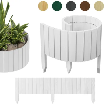 Image de be4nature Rollborder Clôture à emboîter 100 x 30 cm blanc alpin Bordure de plate-bande imprégnée en bois de pin petite Clôture de jardin avant Palissade de jardin