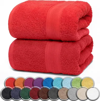Produktbild von Frottier SAUNATÜCHER 2er Pack 80x200cm, 100% Baumwolle, Rot