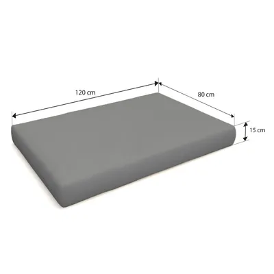 Image de POKAR Coussin pour palette Coussins de palette avec housse amovible Canapé de palette, Taille:Set coussin d'assise 120x80 + coussin de dossier 120x40, Couleur:Gris - Imperméable