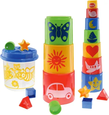 Productafbeelding van 20 steekbox bij met piramide - Delig - Stapel- en behendigheidsspeelgoed