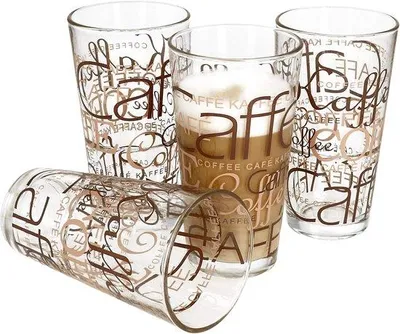 Produktbild von Latte Macchiato Tasse, 39 cl - stapelbar - spülmaschinenfest - Set mit 4 Stück - Vemera