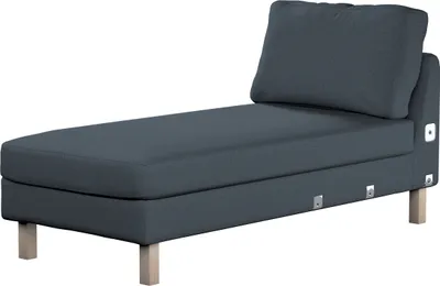 Productafbeelding van Dekoria beschermhoes voor Karlstad slaapbank, kort model, donkerblauw, hoes voor Karlstad slaapbank
