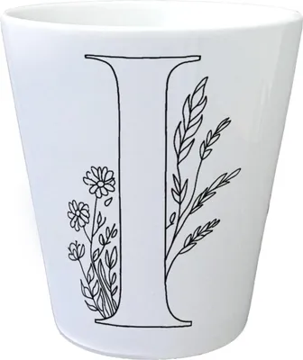 Produktbild von Floral Buchstabe I Blumentopf zum Ausmalen für Kunstliebhaber