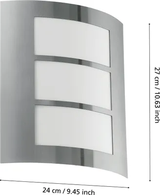 Image de EGLO Applique murale d'extérieur City 60 W argent 88139