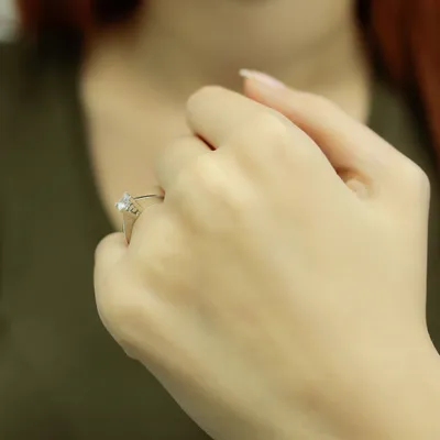 Produktbild von 0,37 Carat Diamant Solitär Ring Meisterwerk 14 Karat Weißgold