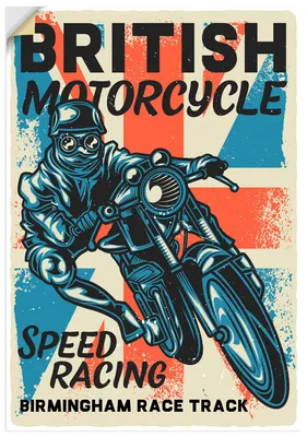 Produktbild von ARTland Wandbild, selbstklebend Motorrad Birmingham Größe: 50x70 cm