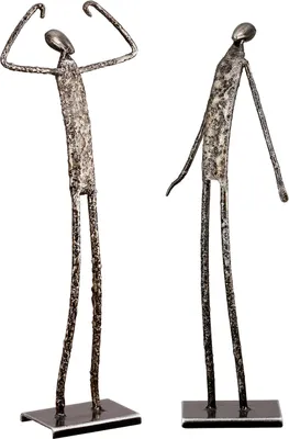 Produktbild von Gilde Figur, Person, "Emotion", Metall, silberfarben, L. 5.5 cm, B. 12 cm, H. 32 cm 51872 4063387518724 2 Stück (2-fach sortiert)