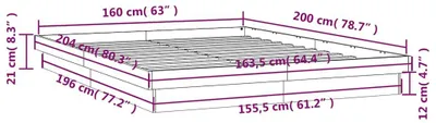 Obrázek produktu pro vidaXL Postel z masivu s LED diodami 160x200 cm
