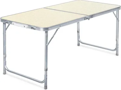 Image de Table pliante de camping réglable en hauteur aluminium MDF 120x60x70cm
