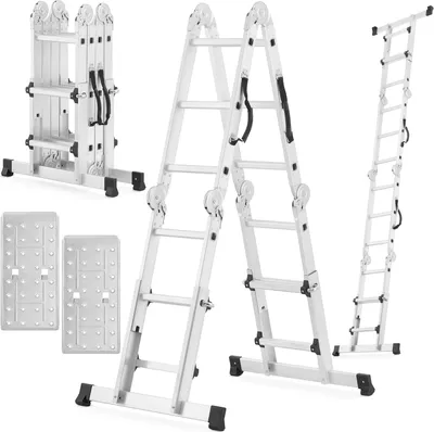 Zdjęcie produktu dla Drabina aluminiowa przegubowa teleskopowa HIGHER 103D 150kg + podest