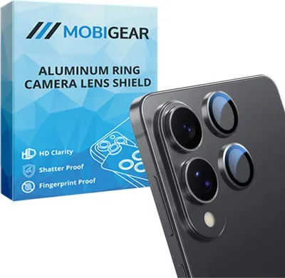 Produktbild von Mobigear Single  Samsung Galaxy S25 Edge Panzerglas Gehärtetes Glas Kameralinsen Schutz - Hüllenfreundlich - Schwarz