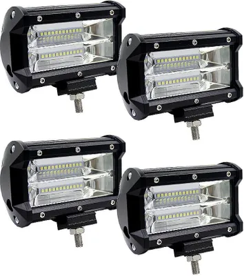 Produktbild von Greenmigo 4 Stück 5 Inch 72W Arbeitsscheinwerfer,10800LM 6000K IP67 wasserdicht Zusatzscheinwerfer