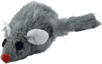 Produktbild von Beeztees Katzenspielzeug Kurzhaar Maus Plüsch grau