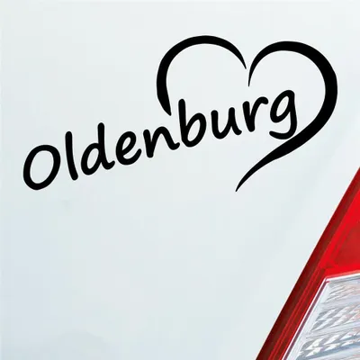 Produktbild von Auto Aufkleber Oldenburg Herz Stadt City Love Liebe 16,5x8 cm Schwarz Glanz Sticker Heckscheibenaufkleber