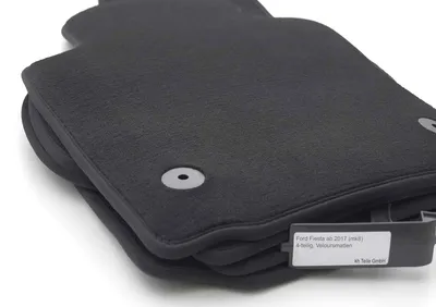 Produktbild von Fußmatten Ford Fiesta (mk8) ab 2017 Velours Automatten Matten Set in Original Qualität 4-teilig Schwarz