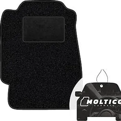 Produktbild von moto-MOLTICO Fahrer Fußmatte Auto Velours Fahrerseite Autoteppiche Schwarz Fahrermatte 1-teilig passend für Honda Civic 1988-1991