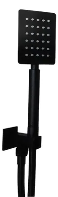 Produktbild von Duschset eckig schwarz matt Messing