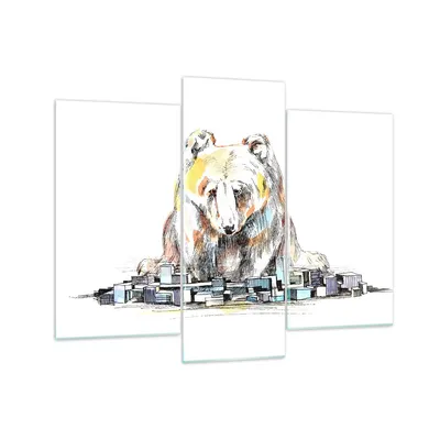 Produktbild von Bilder auf glas - Bär Spielzeug Spiel Illustration - 130x100cm - Glasbilder - Wandbilder - Kunstdruck - Wanddekoration aus Glas - Glas Bilder - Wandbild auf Glas - GCB130x100-2987