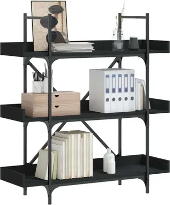 Obrázek produktu pro Maison Exclusive - Knihovna 3 police Černá 100x33x108,5 cm Dřevěný materiál
