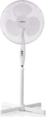 Image de Nedis Ventilateur sur pied | Diamètre : 400 mm | 3 vitesses | Oscillation | 45 W | Hauteur réglable | Blanc NE550681822