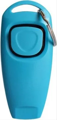 Immagine prodotto di Go Go Gadget – "Addestratore per cani 2-in-1: clicker e fischietto, con anello di fissaggio – Per cani e gatti – Clicker azzurro per cuccioli – Strumento di addestramento per animali domestici"