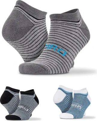 Produktbild von SPIRO S295X | Herren 3-Pack Mixed Stripe Coolmax (Polyesterfasern) Sneaker Socks - Farbe: Black/Grey/White - Größe: S/M