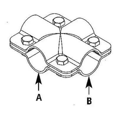Produktbild von Kreuzschelle, A 1" (33,7 mm) x B 1" (33,7 mm)