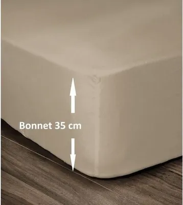 Produktbild von Spannbettlaken 180x200cm, 100% Baumwolle, Beige, 35cm Steghöhe, 54 Fäden