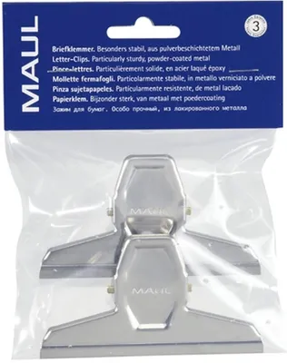 Produktbild von Brief-Klemmer vernickelt Breite 95mm Klemmweite 25mm VE=20x2 Stück
