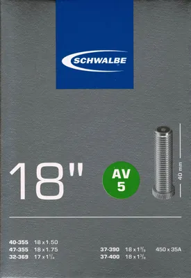 Produktbild von Schwalbe AV 5 Schlauch 18" 40/47-355 Autoventil 40mm AV5 32-369 37-390 37-400