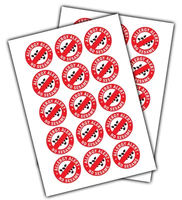 Imagen del producto de Decords, adhesivos de vinilo autoadhesivos decorativos, modelo 038-014 – Diseño de etiqueta para alergias (segunda foto): "Sin huevo", cantidad: 48