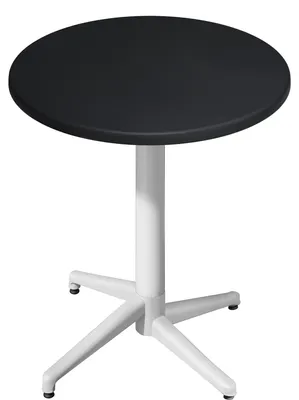 Produktbild von WAP | Bistro Außen Stehtisch | Ø:H 60 x 109 cm | Schwarz  / Weiß | Rund | Klappbar | Bistro Stehtisch Gastro Tisch