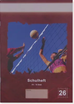 Produktbild von Schulheft A4, 16 Blatt Linatur 26, kariert mit Rand